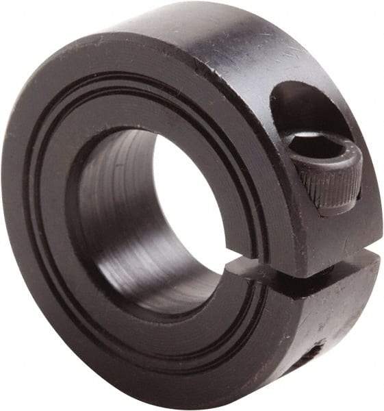 Climax Metal Products - 24mm Bore, Steel, One Piece Clamp Collar - 1-7/8" Outside Diam - Exact Industrial Supply