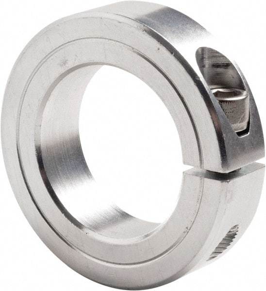 Climax Metal Products - 2-1/4" Bore, Steel, One Piece Clamp Collar - 3-1/4" Outside Diam, 3/4" Wide - Exact Industrial Supply