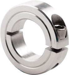 Climax Metal Products - 1/2" Bore, Steel, One Piece Clamp Collar - 1-1/8" Outside Diam, 13/32" Wide - Exact Industrial Supply