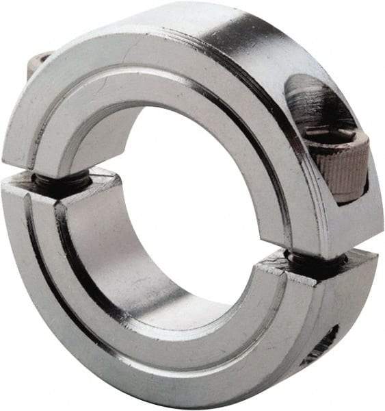 Climax Metal Products - 3" Bore, Steel, Two Piece Clamp Collar - 4-1/4" Outside Diam, 7/8" Wide - Exact Industrial Supply