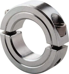 Climax Metal Products - 2" Bore, Steel, Two Piece Clamp Collar - 3" Outside Diam, 11/16" Wide - Exact Industrial Supply