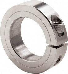 Climax Metal Products - 3-7/16" Bore, Stainless Steel, One Piece Clamp Collar - 4-3/4" Outside Diam, 7/8" Wide - Exact Industrial Supply