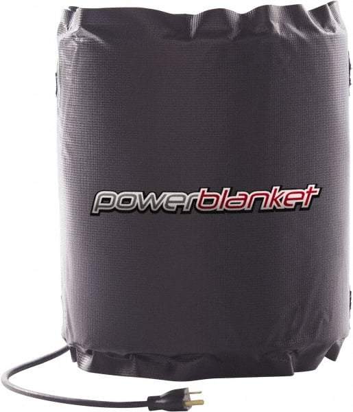 Powerblanket - 12" Wide, 5 Gallon Wrap-Around Drum Heater - 120 Volt, 60 Watts to 120 Watts, 0.5 Amps, 0°F to 100°F Thermostat Rating - Exact Industrial Supply