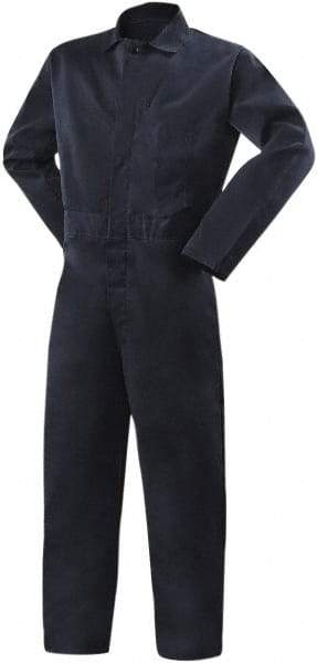 Steiner - Size 3XL, Navy Blue, Snap, Flame Resistant/Retardant Coverall - Cotton, 5 Pockets - Exact Industrial Supply