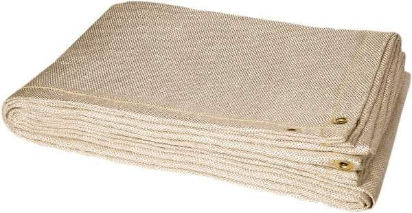 Steiner - 8' High x 6' Wide x 0.05" Thick Fiberglass Welding Blanket - Tan, Grommet - Exact Industrial Supply