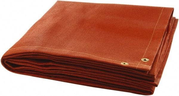 Steiner - 6' High x 6' Wide x 0.035" Thick Silicone Coated Fiberglass Welding Blanket - Red, Grommet - Exact Industrial Supply