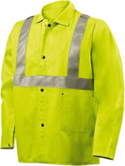 Steiner - Size 5XL Flame Resistant/Retardant Jacket - Lime, Cotton, Snaps Closure - Exact Industrial Supply