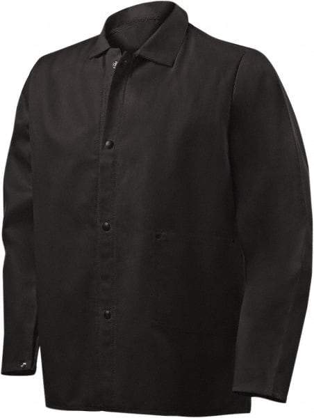 Steiner - Size 5XL Flame Resistant/Retardant Jacket - Black, Cotton & Nylon, Snaps Closure - Exact Industrial Supply