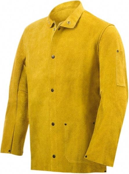 Steiner - Size S Welding Jacket - Yellow, Cowhide, Snaps Closure - Exact Industrial Supply