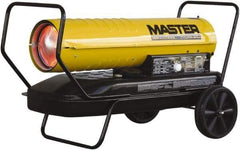 Master - 215,000 BTU Rating, Multi-Fuel Forced Air Heater - 5,375 Sq Ft Max Heating Area, 13 Gal Capacity, Fuel with Kerosene, Diesel & Fuel Oil - Exact Industrial Supply