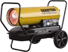 Master - 135,000 BTU Rating, Multi-Fuel Forced Air Heater - 3,375 Sq Ft Max Heating Area, 10 Gal Capacity, Fuel with Kerosene, Diesel & Fuel Oil - Exact Industrial Supply