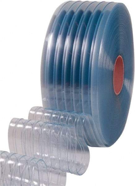 Clearway Door - Clear Ribbed Bulk Strip Roll Dock Curtain Strips - 8" Wide x 150' Long x 0.072" Thick - Exact Industrial Supply