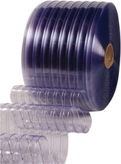 Clearway Door - Clear Ribbed QuickStrip Roll Dock Curtain Strips - 16" Wide x 100' Long x 0.144" Thick - Exact Industrial Supply