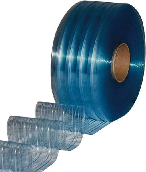 Clearway Door - Clear Ribbed QuickStrip Roll Dock Curtain Strips - 8" Wide x 150' Long x 0.072" Thick - Exact Industrial Supply