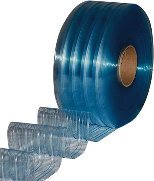 Clearway Door - Clear Ribbed Bulk Strip Roll Dock Curtain Strips - 8" Wide x 150' Long x 0.072" Thick - Exact Industrial Supply