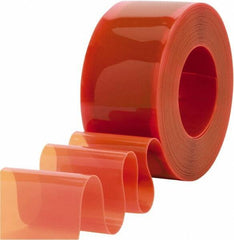 Clearway Door - Safety Orange Bulk Strip Roll Dock Curtain Strips - 8" Wide x 300' Long x 0.08" Thick - Exact Industrial Supply