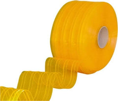 Clearway Door - Clear/Yellow Ribbed QuickStrip Roll Dock Curtain Strips - 12" Wide x 150' Long x 0.11" Thick - Exact Industrial Supply