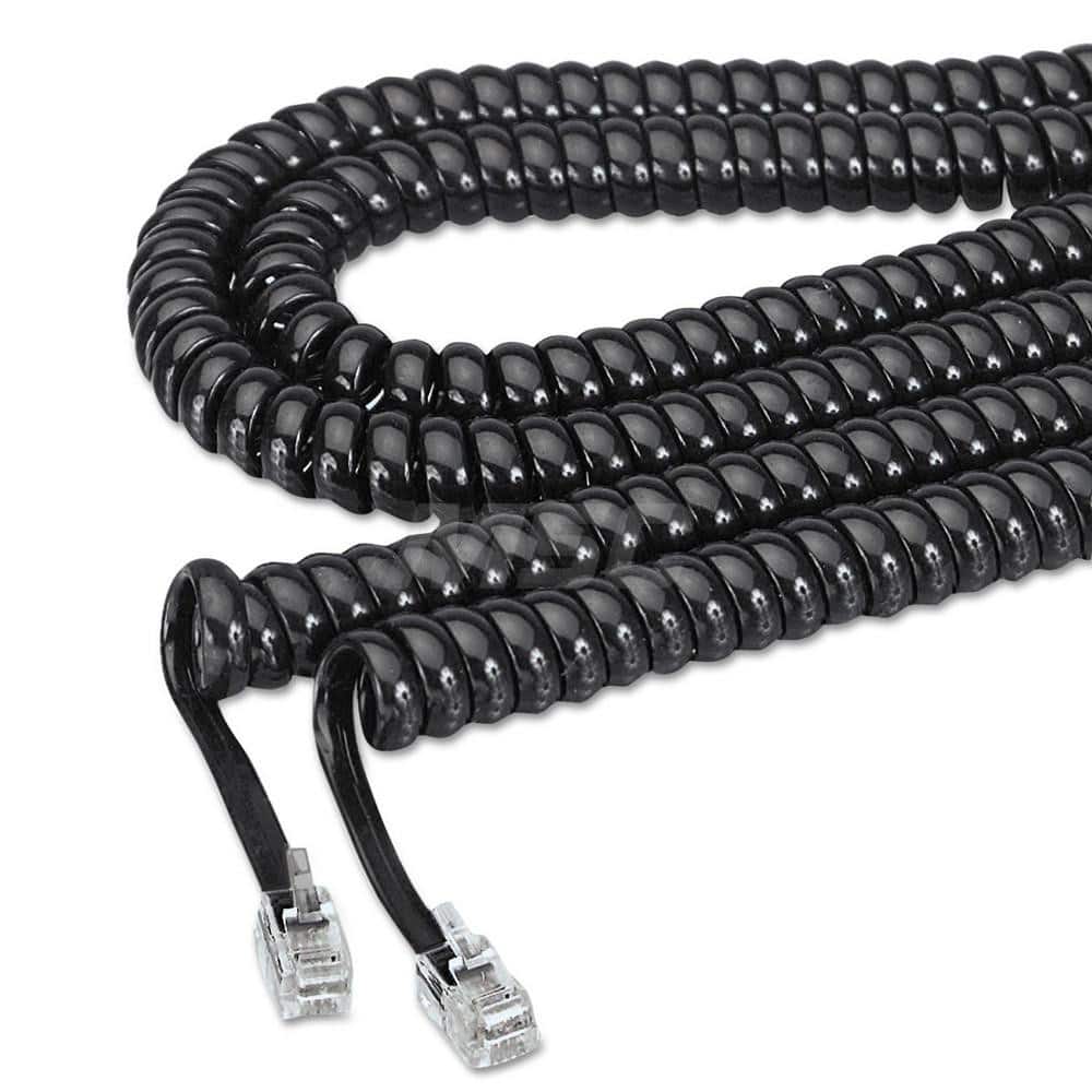 Artistic - Office Machine Supplies & Accessories; Office Machine/Equipment Accessory Type: Phone Coil Cord ; For Use With: Telephone ; Color: Black - Exact Industrial Supply