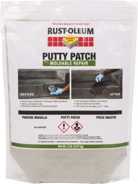 Rust-Oleum - 3 Lb Bag Concrete Saver - Gray, 1.5 Sq Ft at 1/4" Thick Coverage, Portland Cement - Exact Industrial Supply