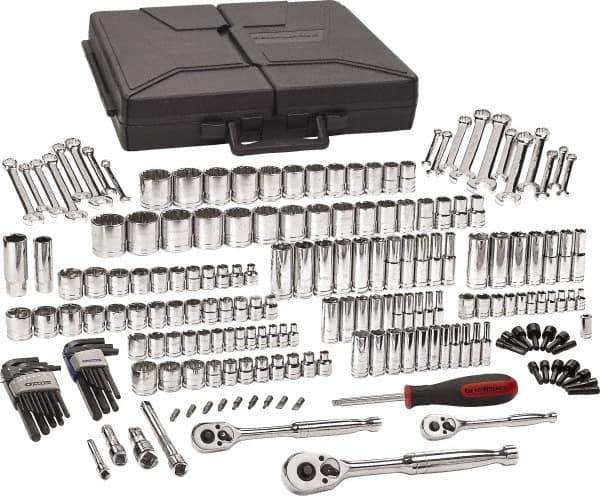 GearWrench - 216 Piece 1/4, 3/8 & 1/2" Drive Mechanic's Tool Set - Comes in Blow Molded Case - Exact Industrial Supply