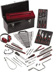 GearWrench - 89 Piece 1/4 & 3/8" Drive Aviation Tool Set - Comes in Steel Tote Box - Exact Industrial Supply