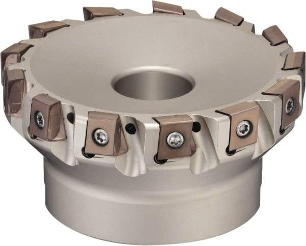 Sumitomo - 9 Inserts, 4" Cut Diam, 4.85" Arbor Diam, 12mm Max Depth of Cut, Indexable Square-Shoulder Face Mill - 0/90° Lead Angle, 2" High, LNEX1306.. Insert Compatibility, Through Coolant, Series TSX - Exact Industrial Supply
