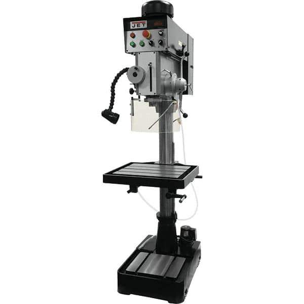 Jet - 10-7/16" Swing, Geared Head Drill & Tap Press - Variable Speed, 2 hp, Three Phase - Exact Industrial Supply