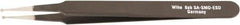 Wiha - 4-23/32" OAL SS-SA ESD Safe Tweezers - Micro Tip Straight & Slotted - Exact Industrial Supply