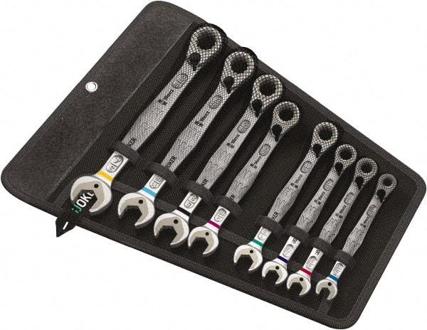 Wera - 11 Piece, 8mm to 19mm, Combination Wrench Set - Metric Measurement Standard, Chrome Vanadium Finish, Comes in Nylon Pouch - Exact Industrial Supply