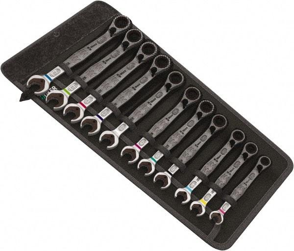 Wera - 8 Piece, 5/16" to 3/4", Combination Wrench Set - Inch Measurement Standard, Chrome Vanadium Finish, Comes in Nylon Pouch - Exact Industrial Supply