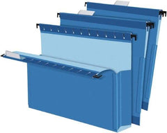 Pendaflex - 8-1/2 x 11", Letter Size, Blue, Hanging File Folder - 1/5 Tab Cut Location - Exact Industrial Supply