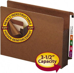 SMEAD - 8-1/2 x 11", Letter Size, Redrope, Expansion Folders - Straight Tab Cut Location - Exact Industrial Supply