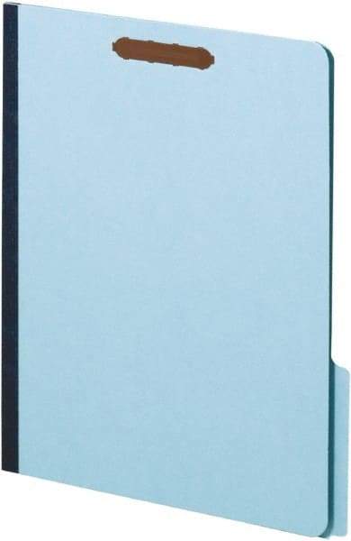 Pendaflex - 8-1/2 x 11", Letter Size, Light Blue, File Folders with Top Tab - 25 Point Stock, 1/3 Tab Cut Location - Exact Industrial Supply