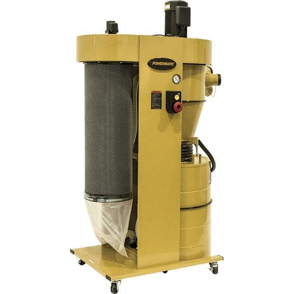 Powermatic - 0.3µm, 230 Volt Portable Dust Collector with Filter - 54-1/2" Long x 85-1/4" High, 8 CFM Air Flow - Exact Industrial Supply