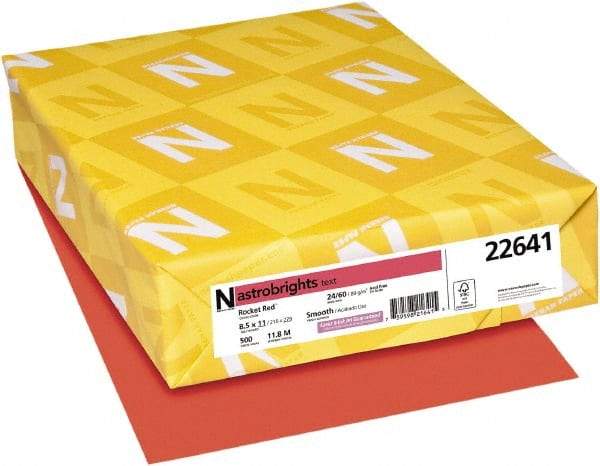 Neenah Paper - 8-1/2" x 11" Rocket Red Colored Copy Paper - Use with Laser Printers, Copiers, Inkjet Printers - Exact Industrial Supply