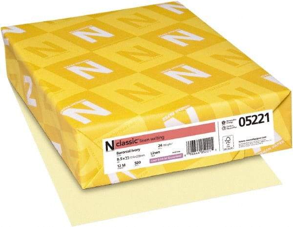 Neenah Paper - 8-1/2" x 11" Baronial Ivory Copy Paper - Use with Laser Printers, Copiers, Inkjet Printers - Exact Industrial Supply