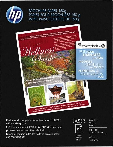 Hewlett-Packard - 8-1/2" x 11" White Brochure Paper - Use with Laser Printers - Exact Industrial Supply
