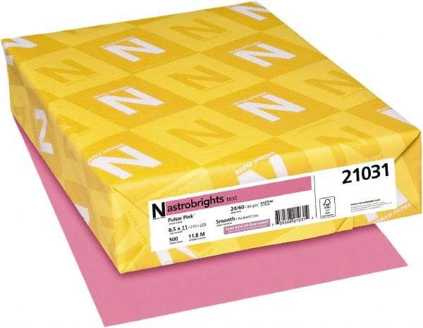 Neenah Paper - 8-1/2" x 11" Pulsar Pink Colored Copy Paper - Use with Laser Printers, Copiers, Inkjet Printers - Exact Industrial Supply