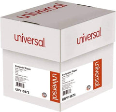 UNIVERSAL - 9-1/2" x 11" White, Canary & Pink Computer Paper - Use with Tractor-Feed Printers - Exact Industrial Supply