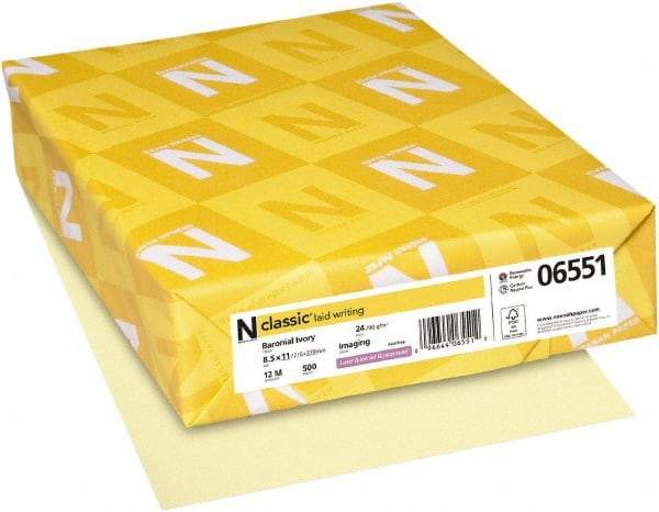 Neenah Paper - 8-1/2" x 11" Baronial Ivory Copy Paper - Use with Laser Printers, Copiers, Inkjet Printers - Exact Industrial Supply