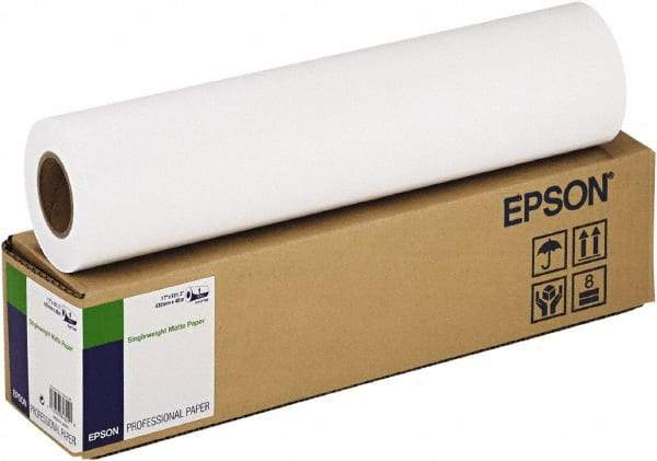 Epson - White Paper-Photo Print Roll - Use with Inkjet Printers - Exact Industrial Supply