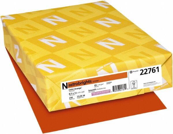 Neenah Paper - 8-1/2" x 11" Orbit Orange Colored Copy Paper - Use with Laser Printers, Copiers, Inkjet Printers - Exact Industrial Supply