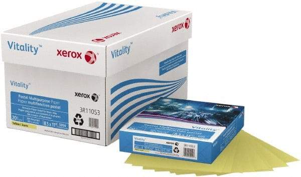 Xerox - 8-1/2" x 11" Yellow Colored Copy Paper - Use with Copiers, Printer, Fax Machines - Exact Industrial Supply