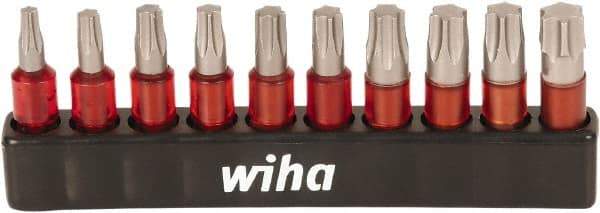 Wiha - 10 Piece 1/4" Drive Impact Torx Bit Socket Set - T10 to T40 Torx - Exact Industrial Supply