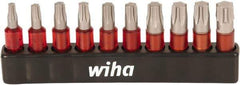 Wiha - 10 Piece 1/4" Drive Impact Torx Bit Socket Set - T10 to T40 Torx - Exact Industrial Supply