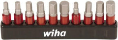 Wiha - 10 Piece 1/4" Drive Inch/Metric Impact Hex Bit Socket Set - 1/8 to 1/4" Hex - Exact Industrial Supply