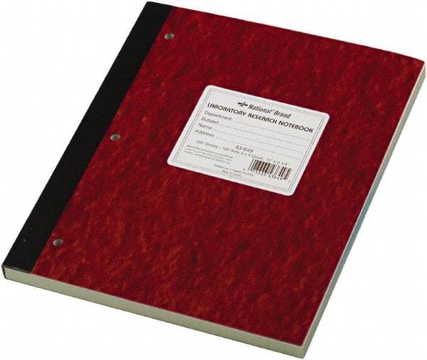 National Brand - 200 Sheet, 9-1/4 x 11", Quadrille Lab Notebook - Brown - Exact Industrial Supply