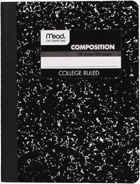 Mead - 100 Sheet, 9-3/4 x 7-1/2", College Ruled Composition Book - Black - Exact Industrial Supply