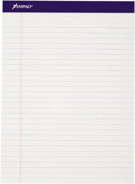 AMPAD - 50 Sheet, 8-1/2 x 11-3/4", Writing Pad - White - Exact Industrial Supply