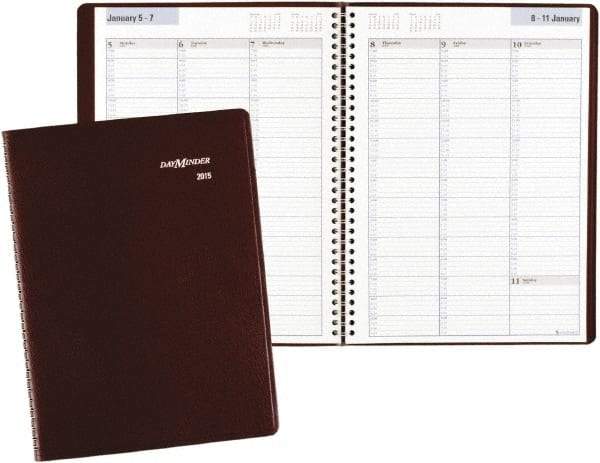 DayMinder - 52 Sheet, 8 x 11", Appointment Book - Burgundy - Exact Industrial Supply